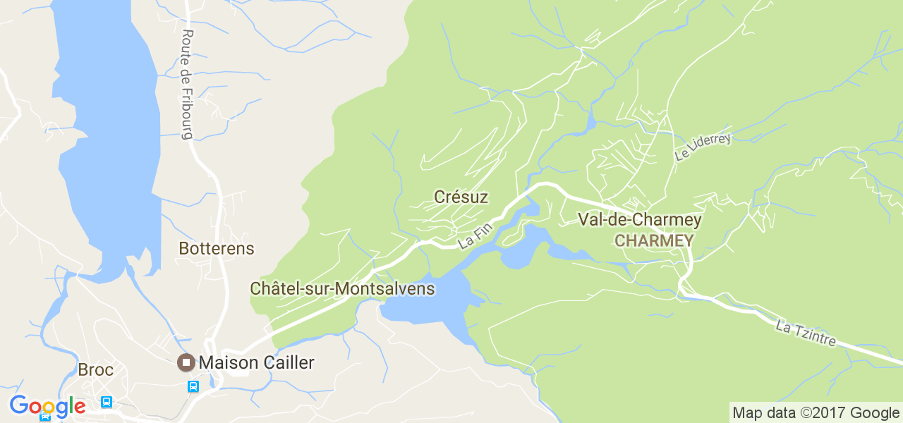 map de la ville de Crésuz