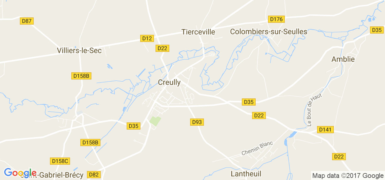 map de la ville de Creully