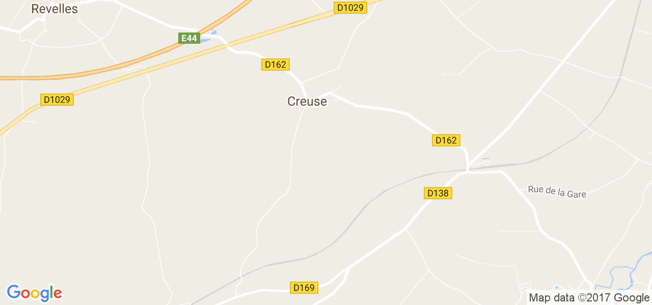 map de la ville de Creuse