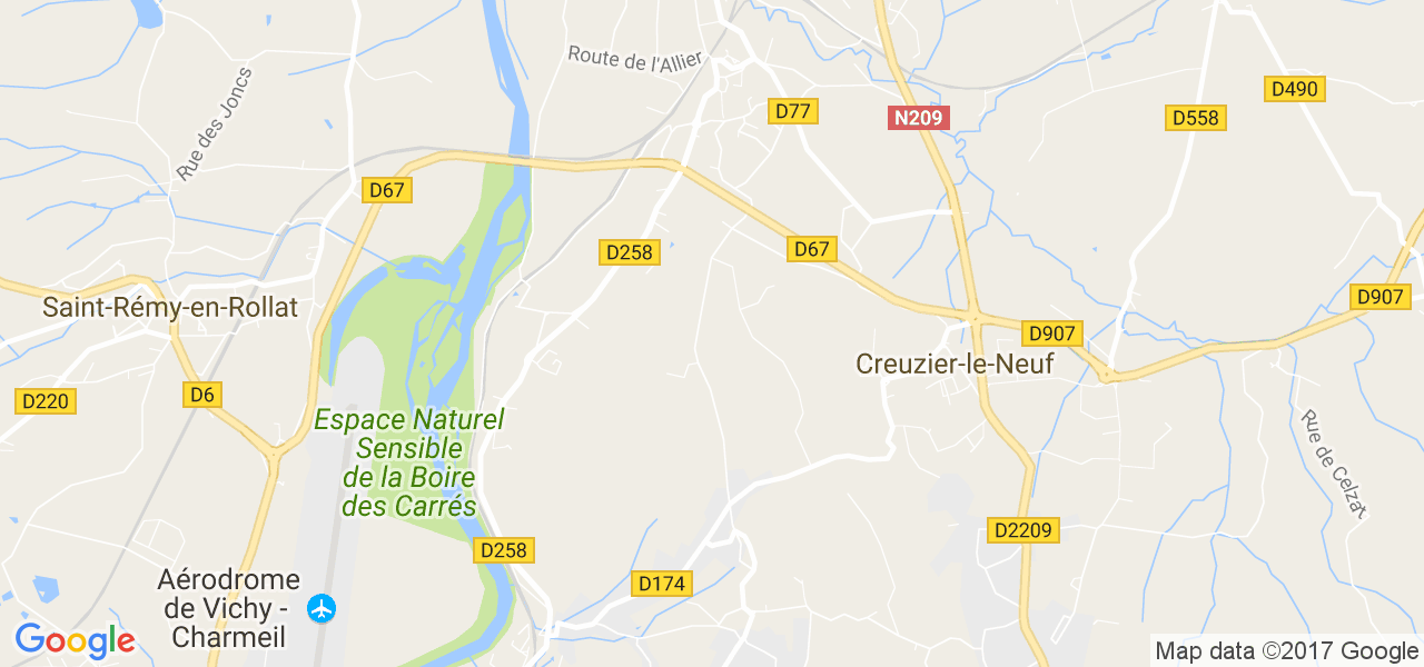 map de la ville de Creuzier-le-Neuf