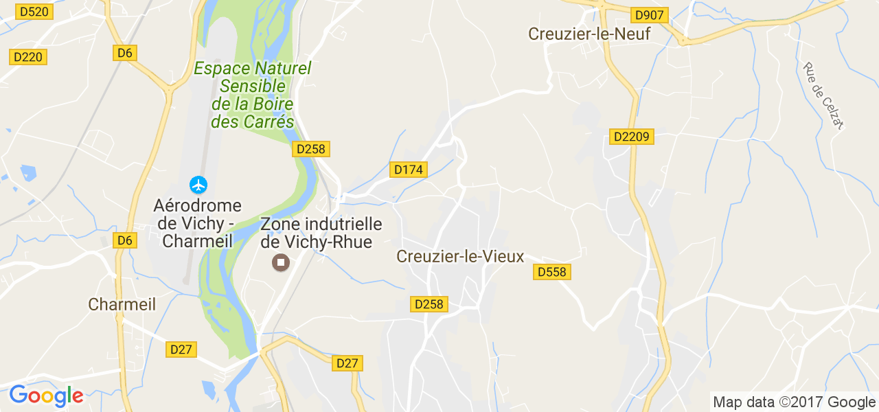 map de la ville de Creuzier-le-Vieux