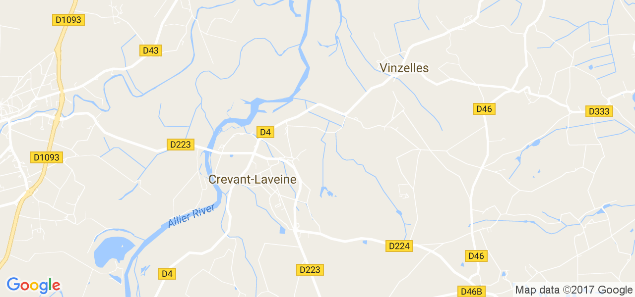 map de la ville de Crevant-Laveine