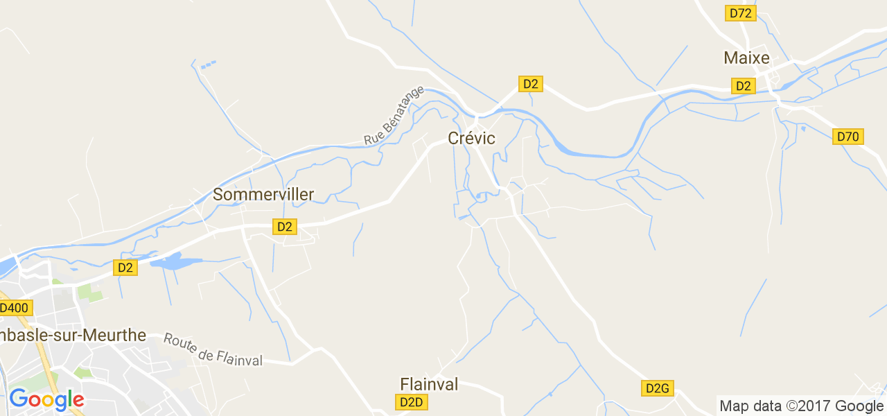 map de la ville de Crévic