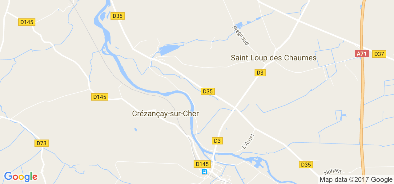 map de la ville de Crézançay-sur-Cher