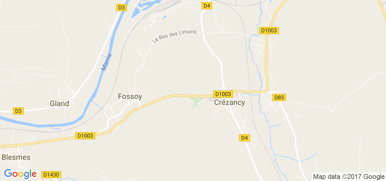 map de la ville de Crézancy