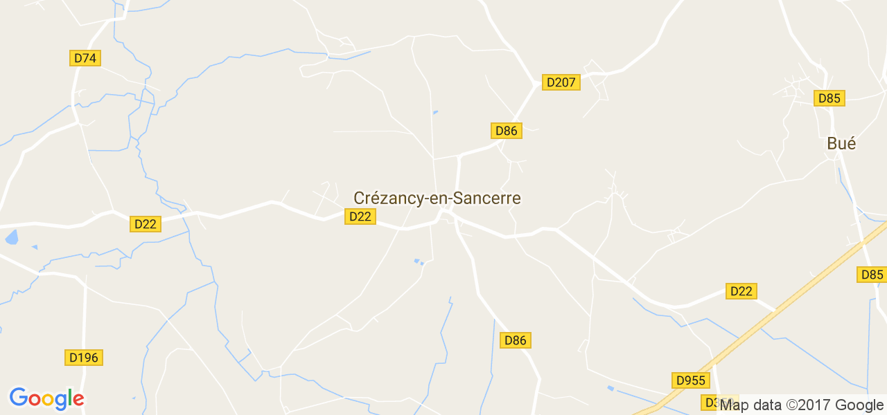 map de la ville de Crézancy-en-Sancerre