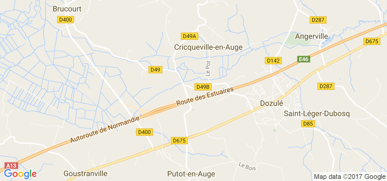 map de la ville de Cricqueville-en-Auge