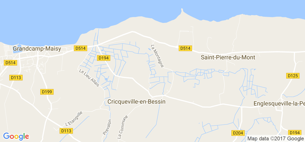 map de la ville de Cricqueville-en-Bessin