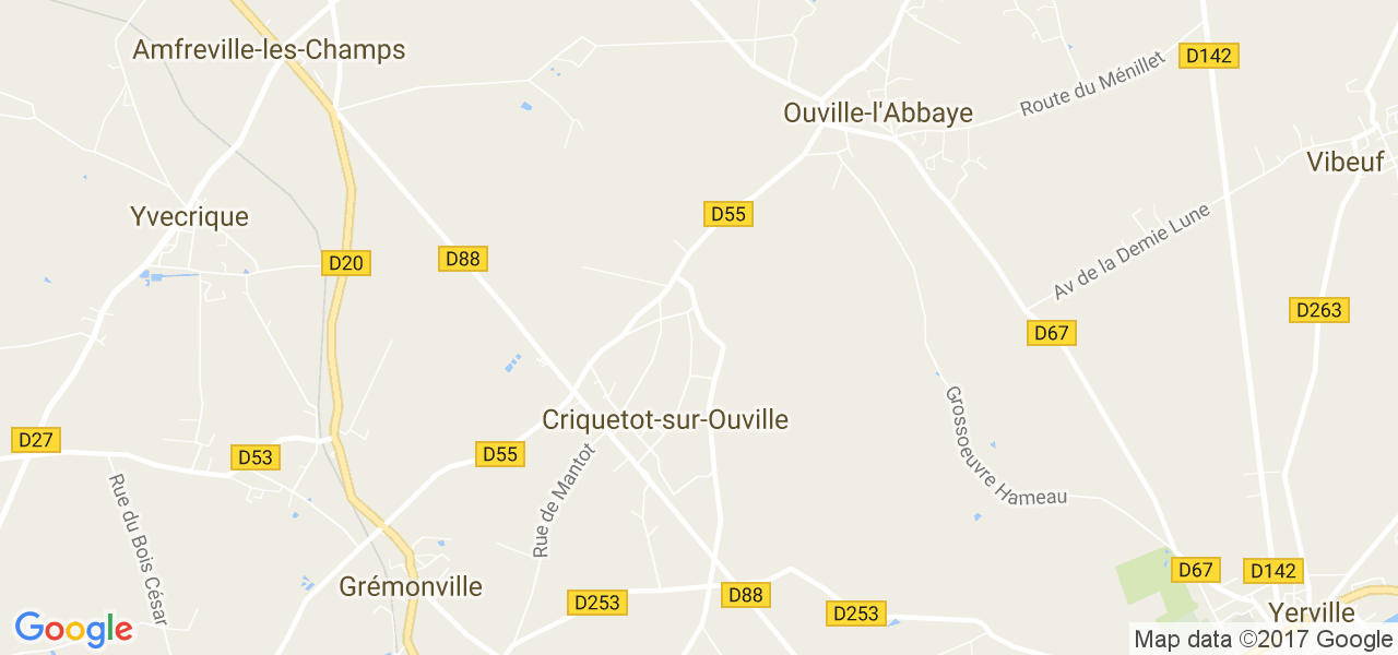 map de la ville de Criquetot-sur-Ouville