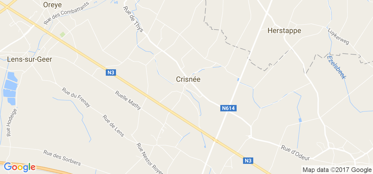 map de la ville de Crisnée