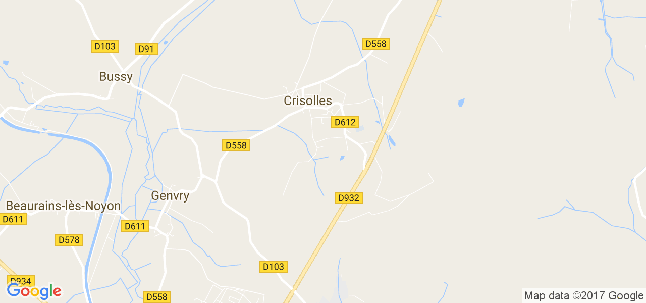 map de la ville de Crisolles