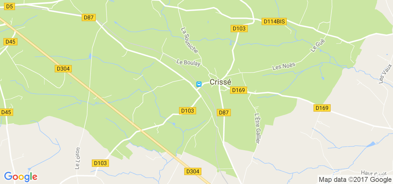 map de la ville de Crissé