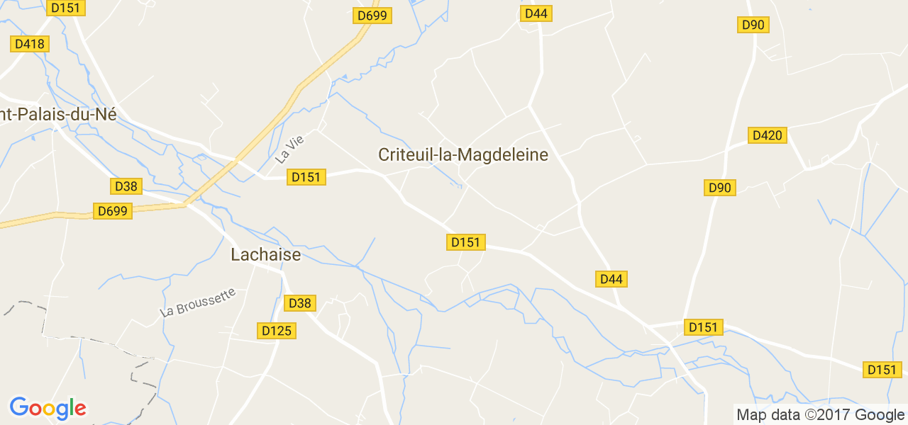 map de la ville de Criteuil-la-Magdeleine