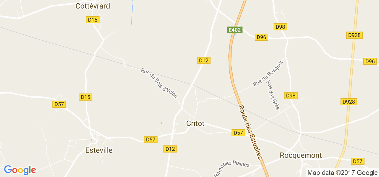 map de la ville de Critot