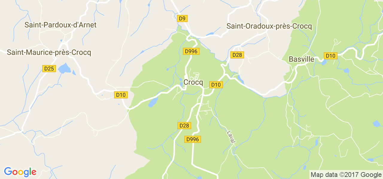 map de la ville de Crocq