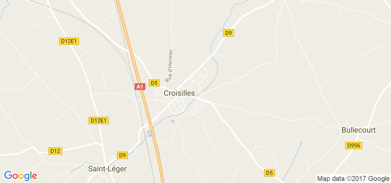 map de la ville de Croisilles