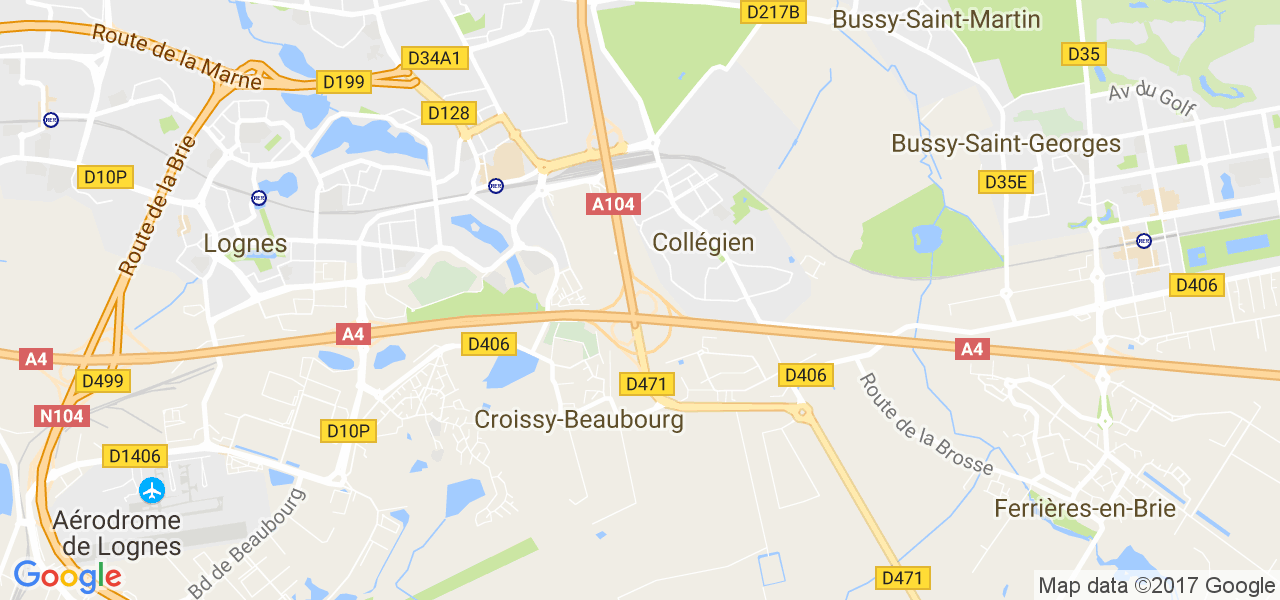 map de la ville de Croissy-Beaubourg