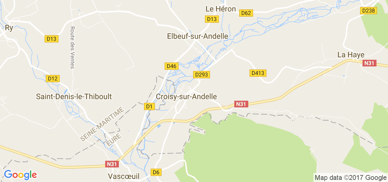 map de la ville de Croisy-sur-Andelle