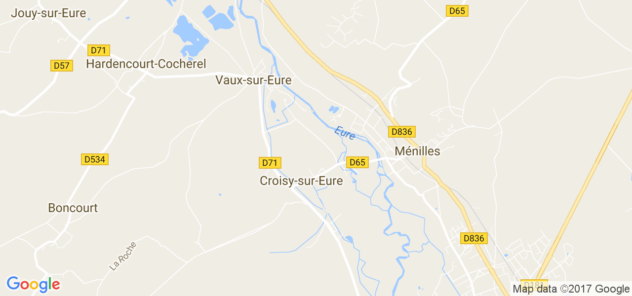 map de la ville de Croisy-sur-Eure