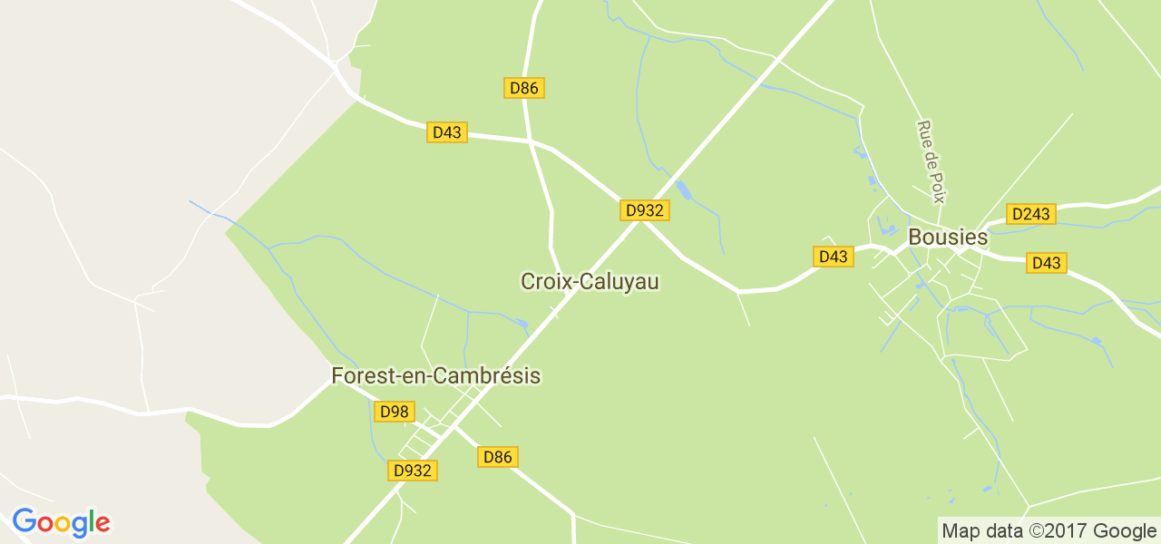 map de la ville de Croix-Caluyau