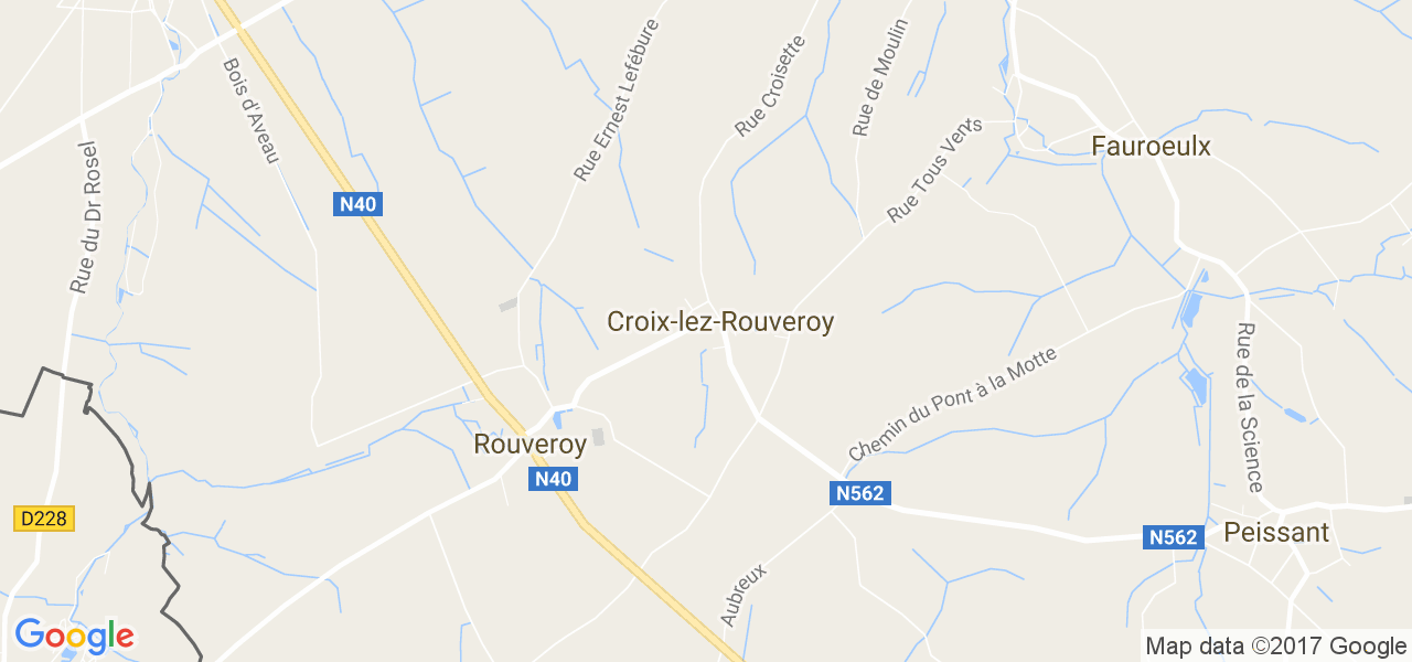 map de la ville de Croix-Lez-Rouveroy