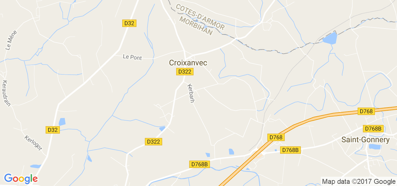 map de la ville de Croixanvec