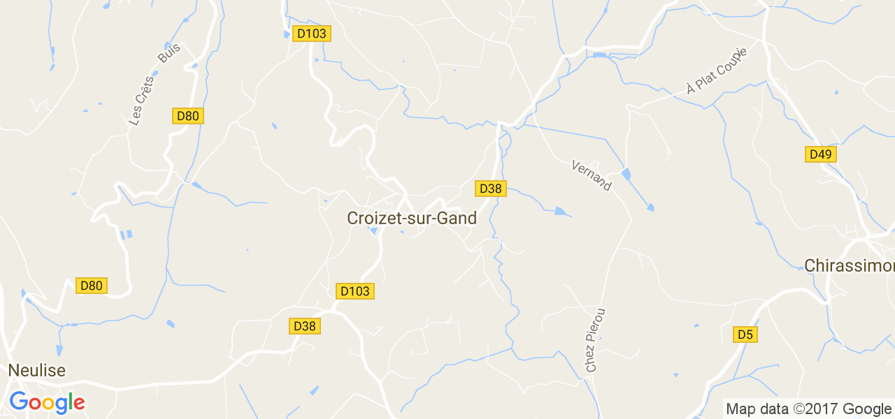 map de la ville de Croizet-sur-Gand