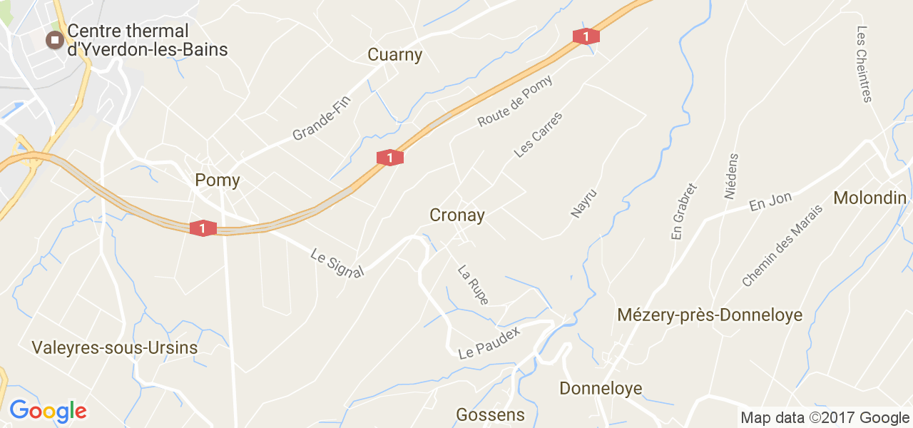 map de la ville de Cronay