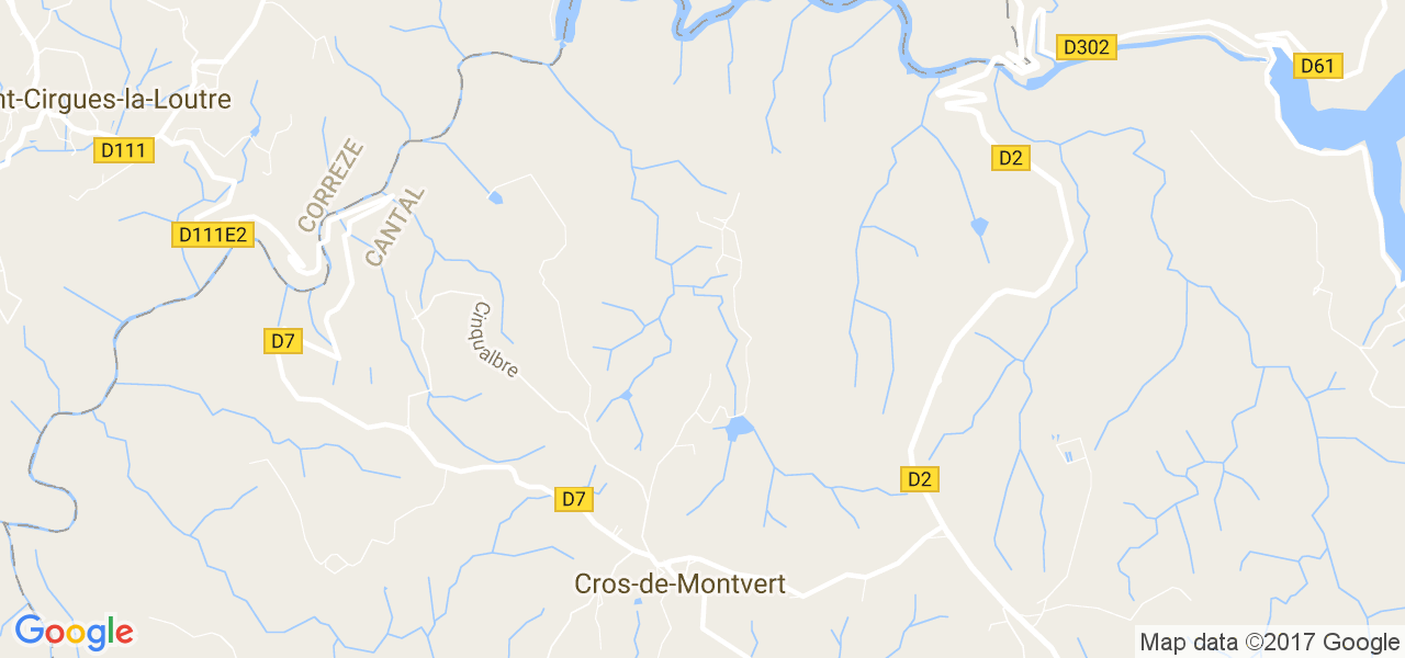 map de la ville de Cros-de-Montvert