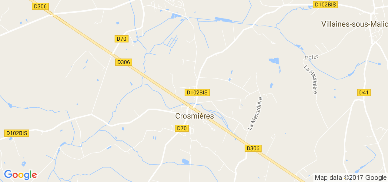 map de la ville de Crosmières