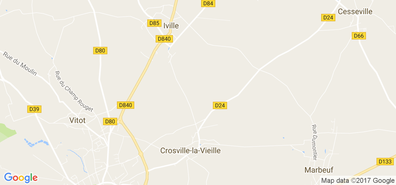 map de la ville de Crosville-la-Vieille