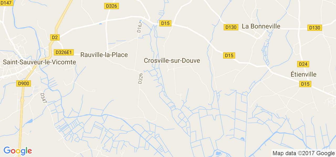 map de la ville de Crosville-sur-Douve