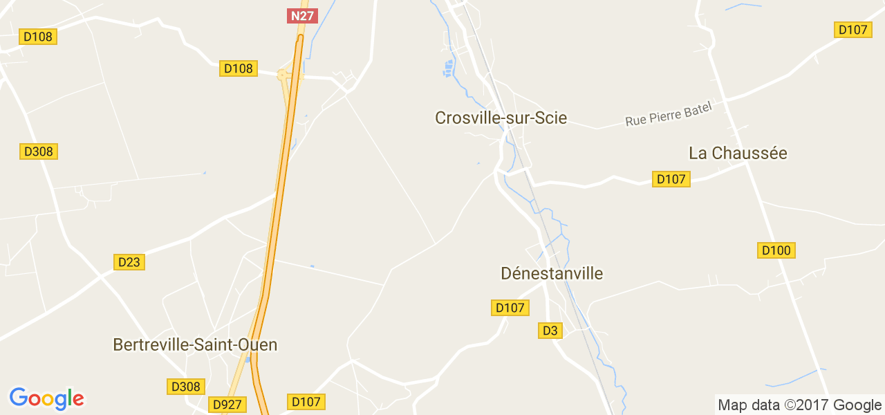 map de la ville de Crosville-sur-Scie