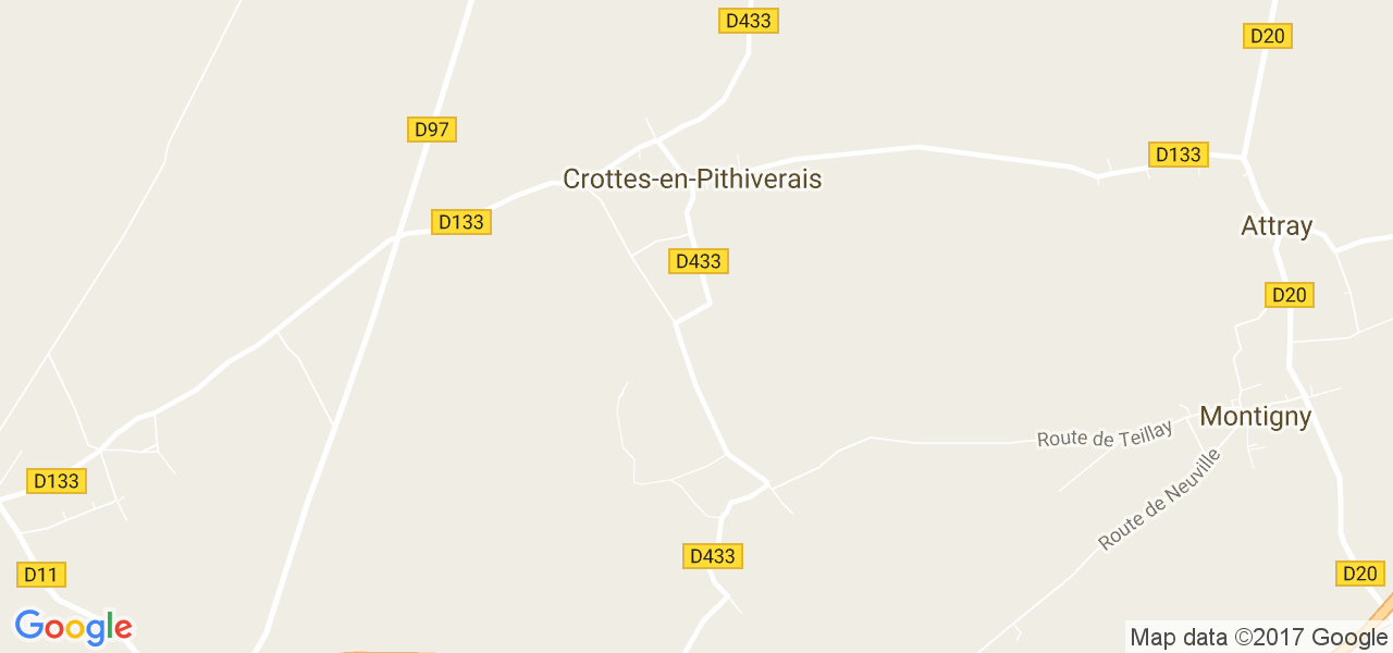 map de la ville de Crottes-en-Pithiverais