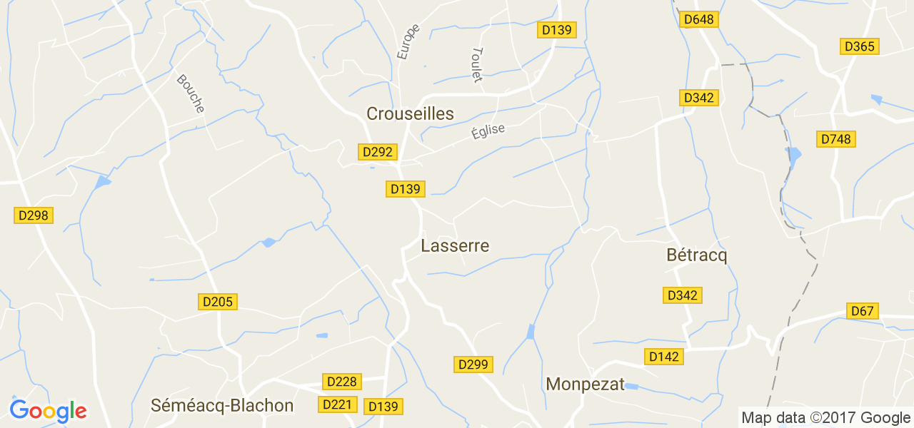 map de la ville de Crouseilles