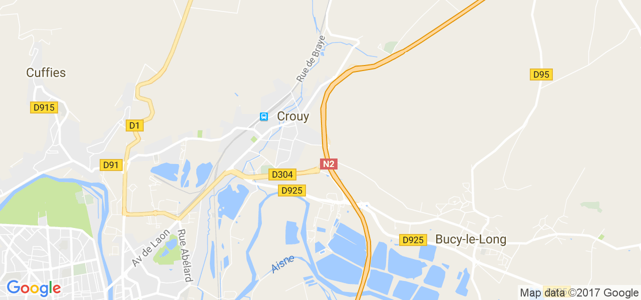 map de la ville de Crouy