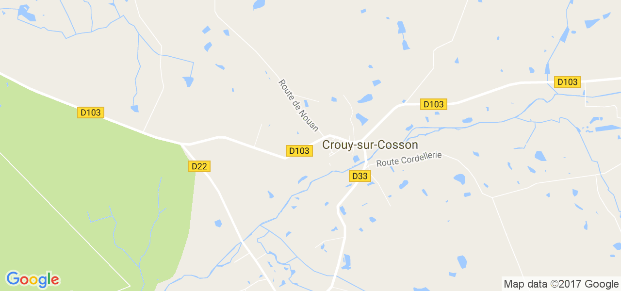 map de la ville de Crouy-sur-Cosson