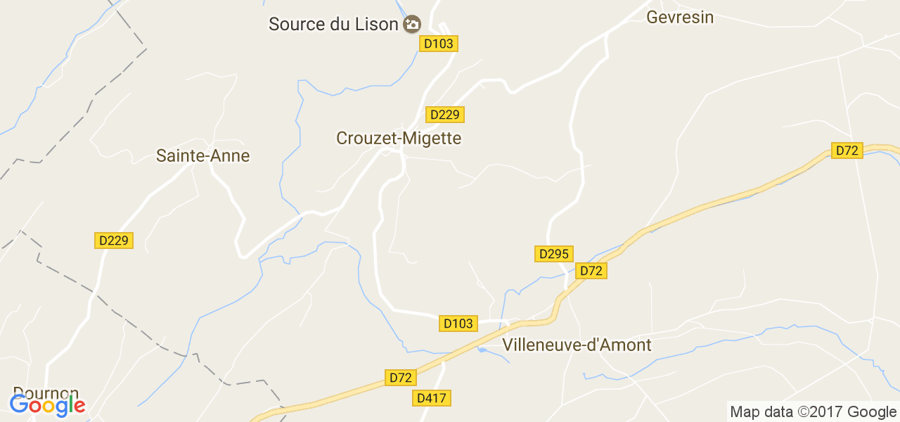 map de la ville de Crouzet-Migette