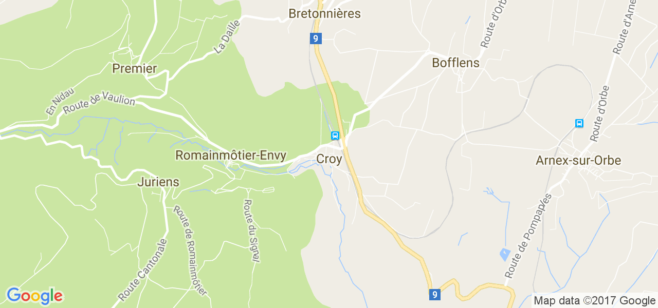 map de la ville de Croy