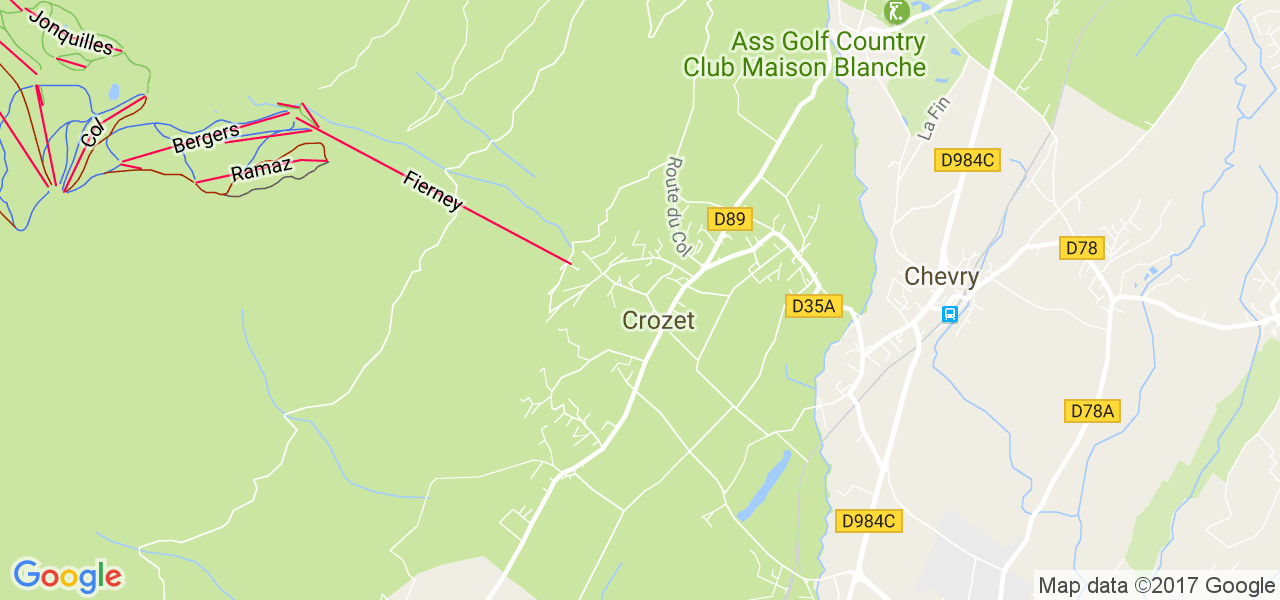 map de la ville de Crozet