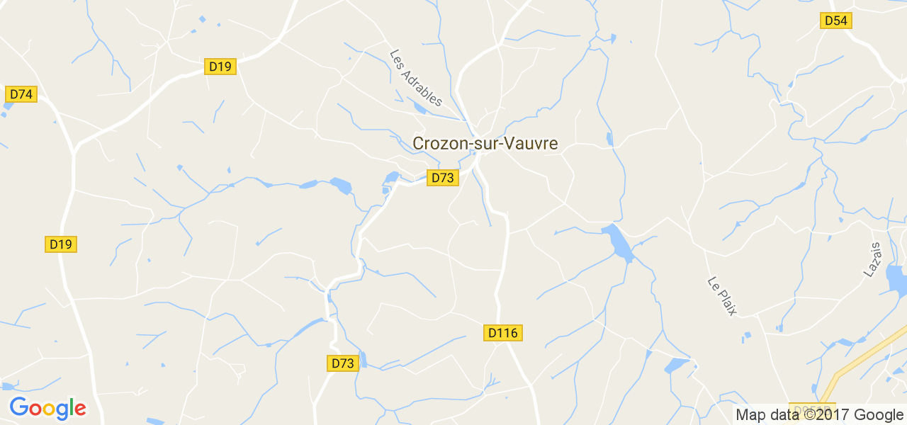 map de la ville de Crozon-sur-Vauvre