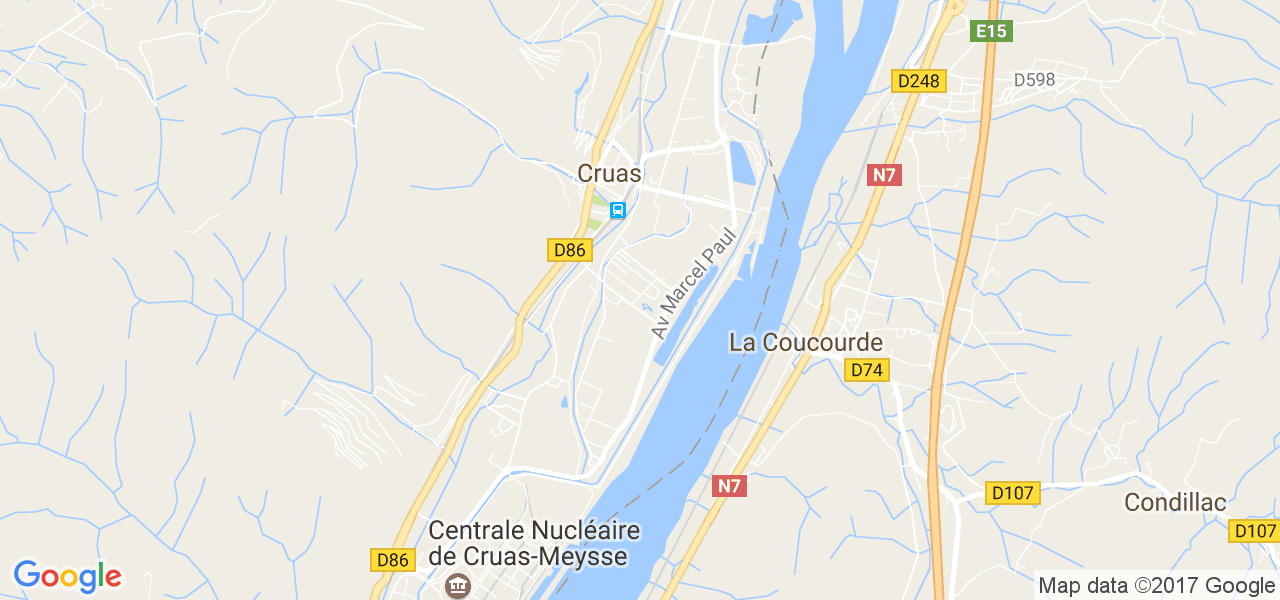 map de la ville de Cruas