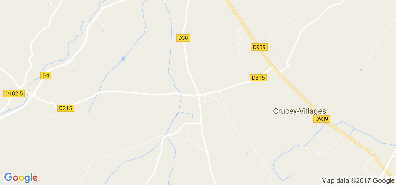 map de la ville de Crucey-Villages