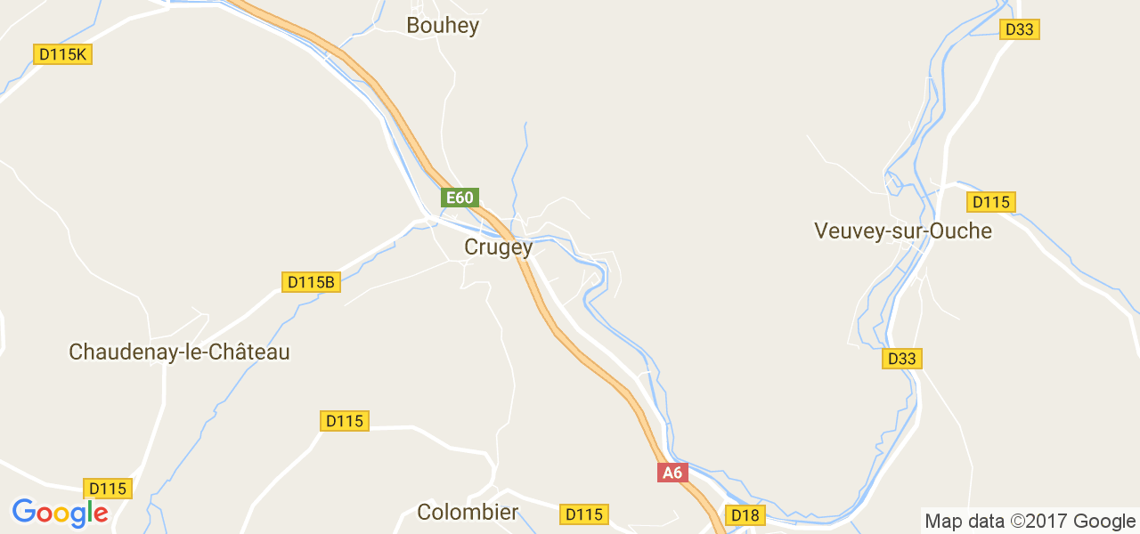 map de la ville de Crugey