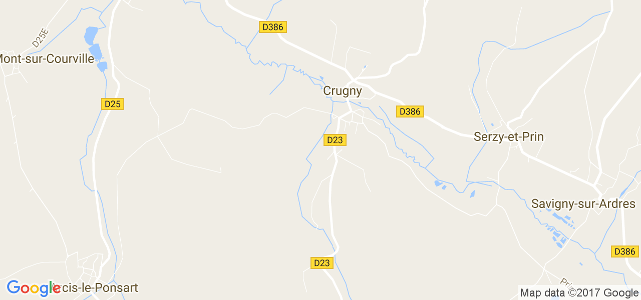 map de la ville de Crugny