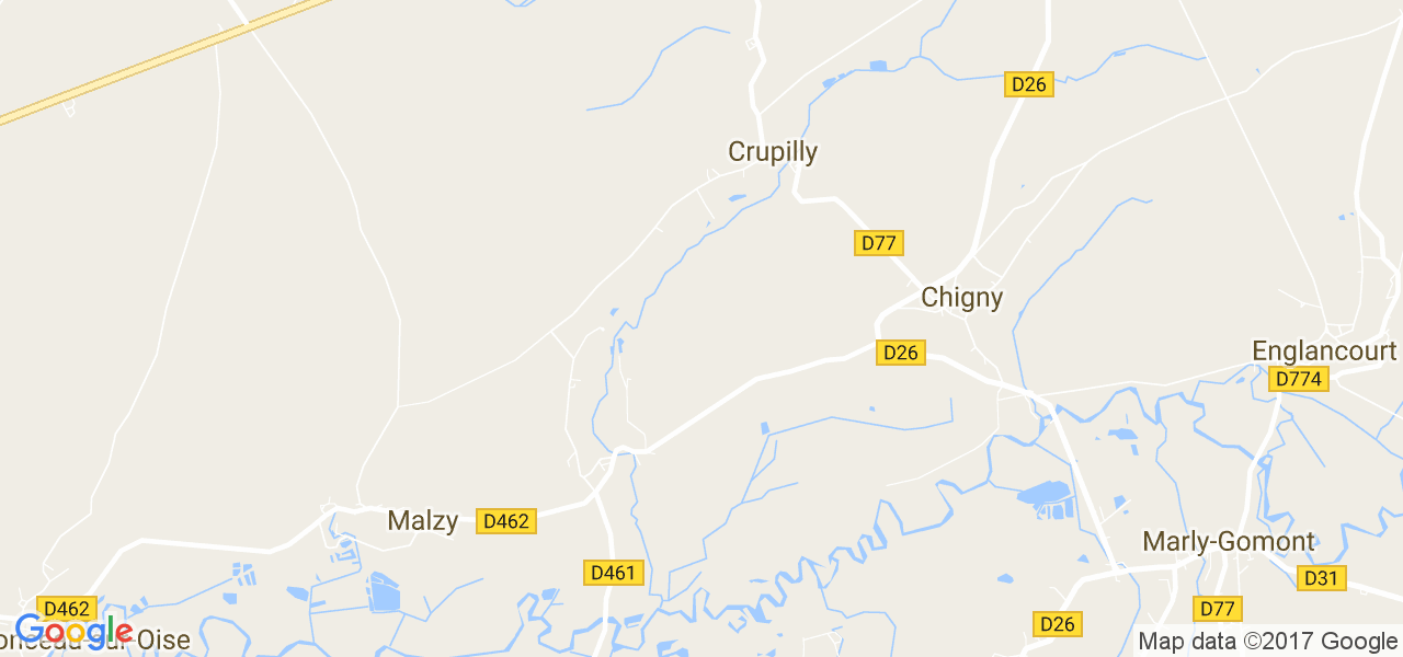 map de la ville de Crupilly