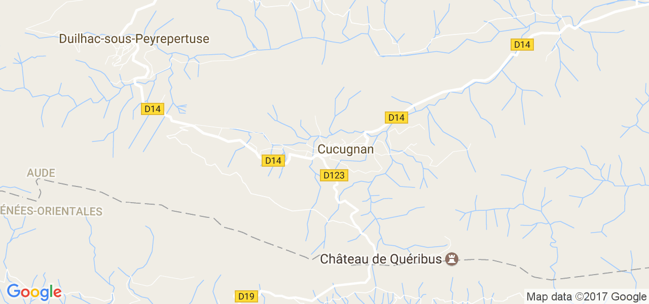 map de la ville de Cucugnan