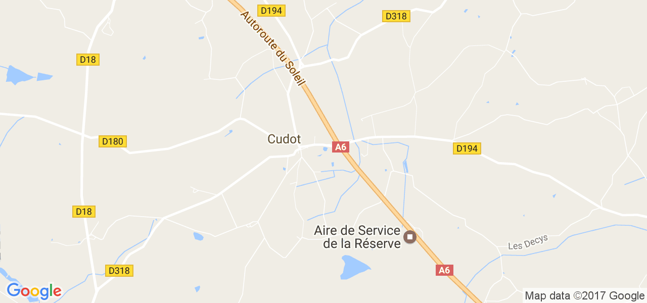 map de la ville de Cudot