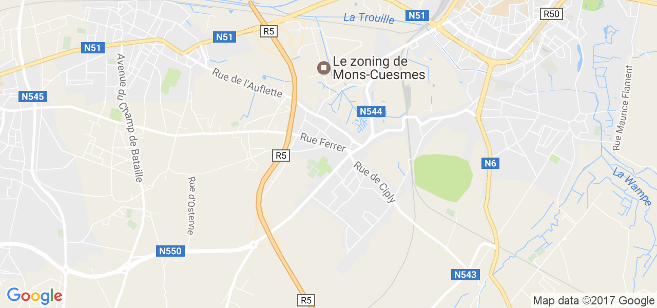 map de la ville de Cuesmes