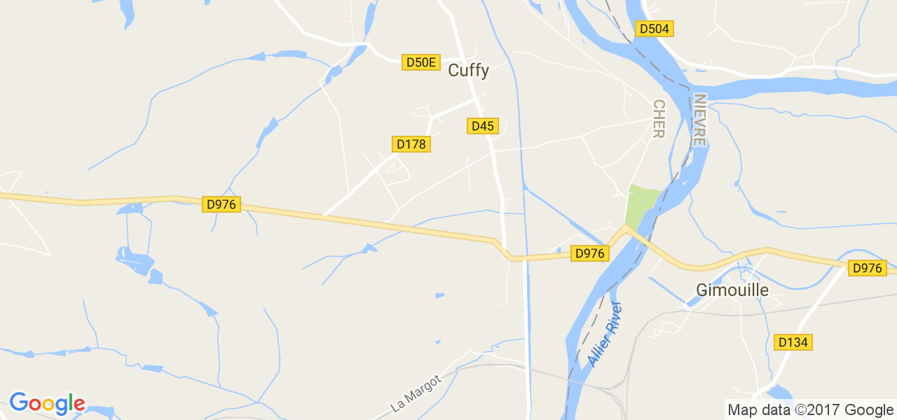 map de la ville de Cuffy